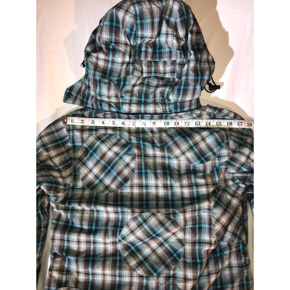 Ride Snowboards Women's Hooded Aqua Plaid Ski Jacket Multicolor - Picture 7 of 10
